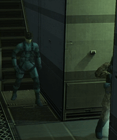 Solid Snake silently taking out a soldier as a master of stealth
