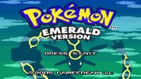 Rayquaza on the menu screen of Pokémon Emerald