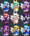 Cirno's colors from Touhou Hisoutensoku