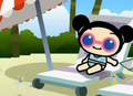 Pucca sunbathing in a daydream in "Funny Love Eruption"