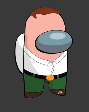Family Guy's twitter and their shared art of Peter Griffin drawn as an Among Us character.jpg