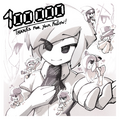 Luna in artwork celebrating 100,000 followers on GeoExe's Twitter