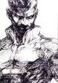 Art of Solid Snake in the shadows