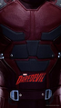 A close up on Daredevil's suit