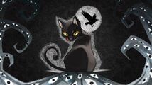 Steam trading card of the Black Cat with the Black Crow. Art by Fummy.