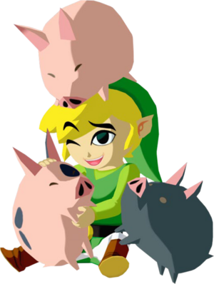 482px-TWW Link and Pigs Concept Render.png