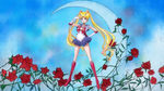 Sailor Moon posing after finishing her transformation.
