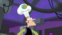 Doofenshmirtz with a chef hat