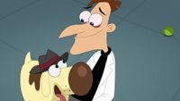 Doofenshmirtz holding Diogee