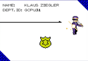 Klaus' badge screen