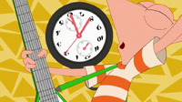 Phineas playing on the guitar
