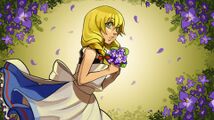 Viola holding a couple of viola flowers. Art by Fummy[23].