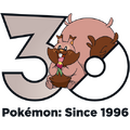 Greedent's art for Pokémon 30th Anniversary