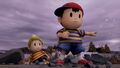 Ness meeting Lucas for the first time in the Subspace Emissary after saving him from the King Statue.