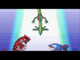 Rayquaza ending the Legendary Battle between Groudon and Kyogre