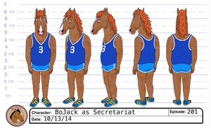 BoJack as Secretariat model sheet.webp