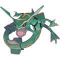 Rayquaza in the box cover of Pokémon Emerald