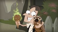 Doofenshmirtz eating garlic ice cream