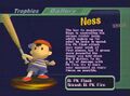 Ness's second trophy in Super Smash Bros. Melee.