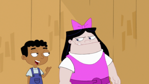 Baljeet and Buford dressed as Isabella.png