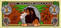 Scar's One Villain dollar bill
