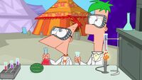 Phineas and Ferb making a growth elixir