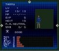 Screenshot of Tamaki with her default Luck Stats