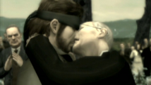 Naked Snake kissing the DCI in the Secret Theater from Metal Gear Solid 3: Subsistence.