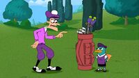 Doofenshmirtz in a golf outfit