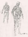Concept art of Snake in damaged OctoCamo.