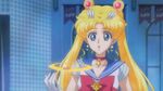 Sailor Moon's tiara forming into her boomerang.