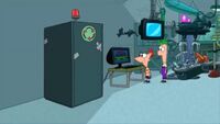 Phineas and Ferb with their Robot-building device in I, Brobot