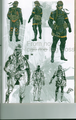 Various artworks for Big Boss for the Metal Gear Solid: Peace Walker Official Art Works book.
