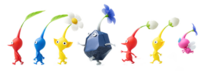 Artwork of a some Pikmin for Pikmin 3.