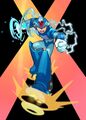 Mega Man X from Mega Man X8 (black BG).