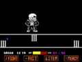 Sans attacking with a curtain fire of bones