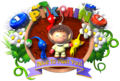 Artwork of Captain Olimar and a few Pikmin. The message reads "Nice to meet you!"
