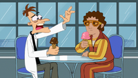 Doof and Vinnie Dakota eating ice cream together