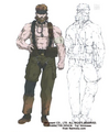 Concept art of Naked Snake shirtless for Metal Gear Solid 3: Snake Eater.