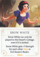 Snow White's card in Villainous