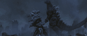 Monster X suspending Godzilla.gif